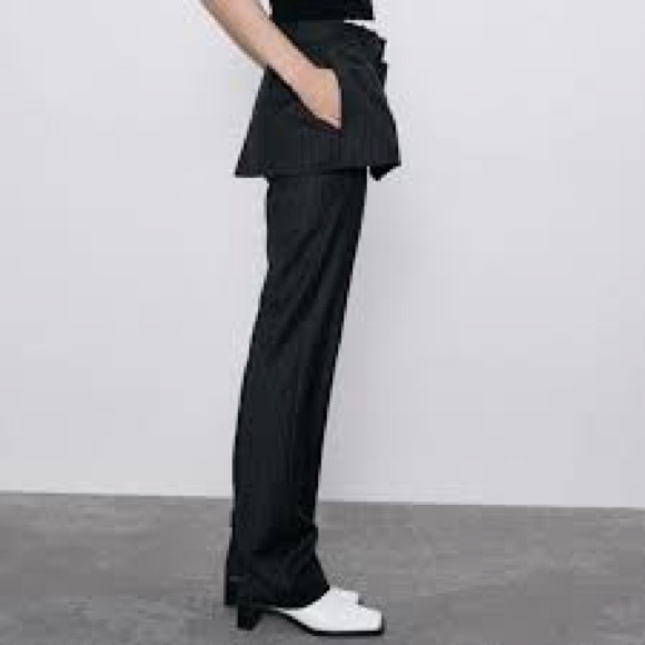 ZARA PINSTRIPE PANTS WITH SKIRT SIZE XS - Picture 14 of 16